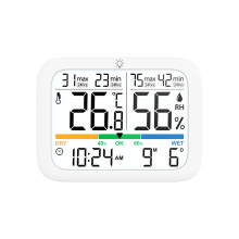 Indoor Room Climate Clock with Comfort Bar Display for Home Use White