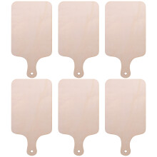 6 Pieces Christmas Wooden Cutting Board with Handle Unfinished Wood Paddle Rectangle Chopping Board Tray Cutouts