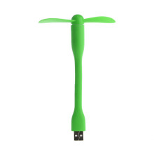 Creative USB Fan Flexible Portable Mini Fan and USB LED Light Lamp For Powerbank Green