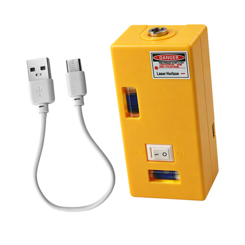 Mini Magnetic Line Level with Bubble Vials for Cabinet Placement Yellow