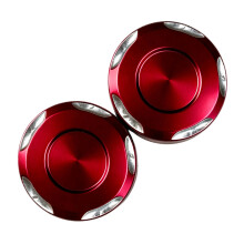 ABS Mirror Mount Covers for Motorcycles, Two Trim Covers for Open Holes Red
