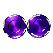 Press-In Motorcycle Mirror Hole Trim Pair, ABS Covers for Open Mounts Purple