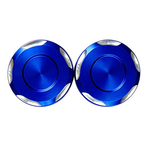 Press-In Motorcycle Mirror Hole Trim Pair, ABS Covers for Open Mounts Blue