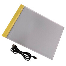 A4 Drawing Light Pad with Dimmable Panel for Art Tracing Paper and Sketches Yellow