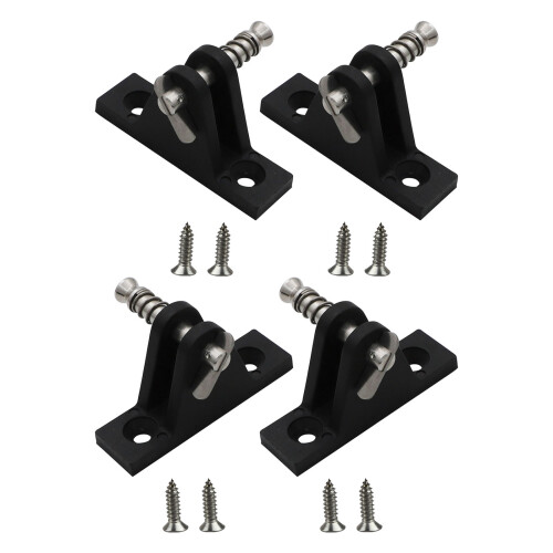 Marine Bimini Top Deck Hinge Base Black Nylon for Awning Mount Replacement 4P