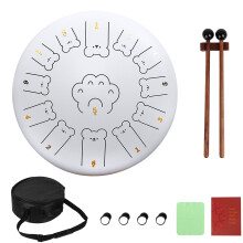 13 Note Musical Steel Drum Finish Set Includes Beaters Finger Mattresses For White