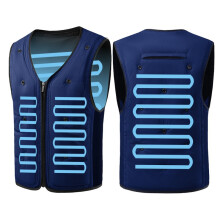Light Cooling Vest Wear with Open Arm Shape for Summer Daily Heat Use Blue XL