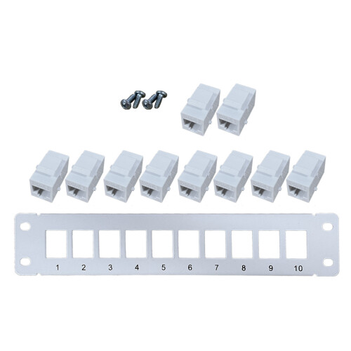 Ethernet Patch Panel CAT6 10 Port RJ45 Wall & Rack Mount Keystone Jack Module