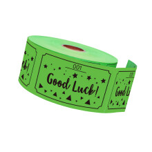 500Pcs Numbered Check-In Ticket Roll for Prize Entry, Sign-In, and Registration Green