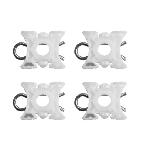 Slider Clip Plastic Regulator Brackets for Smooth Door Glass Movement 4 Pack White