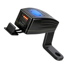 Motorcycle Travel Power Port with Type C & USB A Charging Access for Charging Type B