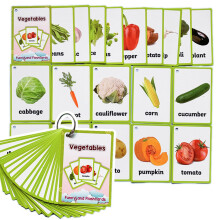 English Vegetable Word Picture Cards Set For Kids Early Learning Vocabulary Card