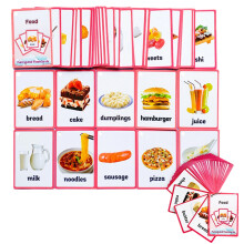 1 Set Colorful Food Pictures Flash Cards For Toddler Preschooler Words Teaching