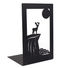 Hollow-out Metal Bookends Hourglass Design Metal Bookends for Home Office Decor Cliff deer
