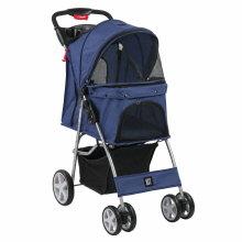 (Blue Pet Stroller) KCT Hooded Pet Strollers for Small to Medium Sized Pets