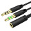 3.5mm Earphone Adapter Universal Computer Headphone Mic Aux Splitter Cord Cable Black 1