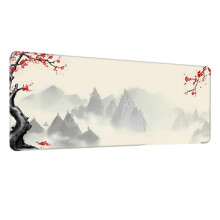 Large Keyboard Mouse Desk Pad with Rubber Base and Art Print GF0372