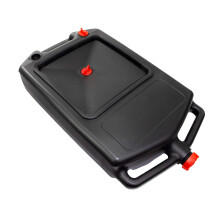 Vehicle Drain Pan with Cap Opening Design for Routine Oil Care A