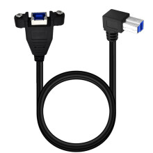 USB 3.0 Type B Male to Type B Female Extension Cable with Screws Panel Mount left