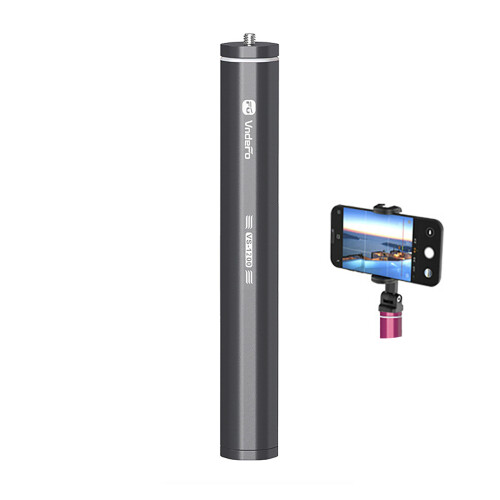 Telescoping Rod Extendable Selfie Stick for Cameras &Tripods Stability & Solid Grey