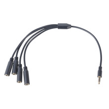 4-Section AUX Cord 3.5mm Male to 3.5mm Female Connectors Adapters Cable 30cm One for four