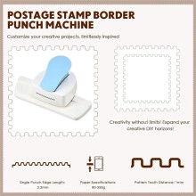 Verstellbarer Briefmarkenrandstanzer für Jede Papiergröße, Nahtloser Gestanzter Bastelrandstanzer für Scrapbooking