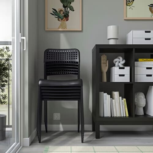 IKEA SANDSBERG Dining Chair-Black 2
