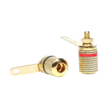 1Pair Gold Plating Speaker Terminals Binding Posts Banana Plugs For Music Systems 10