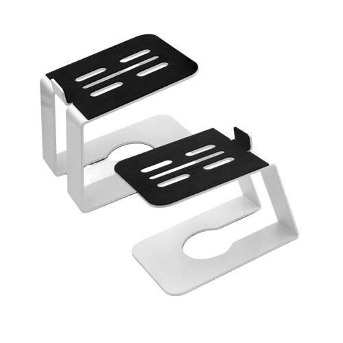 5 Degree Desk Speaker Stand Pair for Small Speakers, Studio Use White