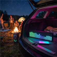Voice-Activated Music Rhythm Light Car Ambient LED Sound Control Pickup Lamp