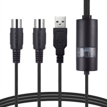 USB MIDI Cable Adapter Converter Connect Piano Keyboard to PC/Laptop for Editing Black