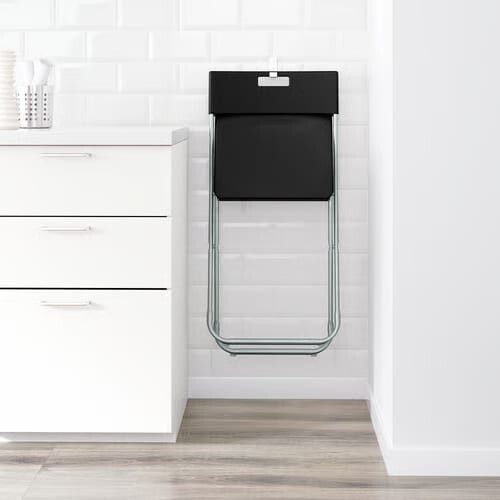 IKEA GUNDE Folding Chair-Black 2
