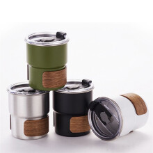 Tasse de Camping Anti-Brûlure en Plein Air Tasse à Eau en Acier Inoxydable 304 Tasse à Café Portable Haute Température Blanc