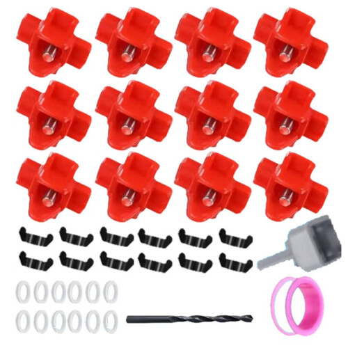 12 Pack Horizontal Chicken Nipples Waterer - Automatic Poultry Drinkers for Easy Installation and Clean Water Supply