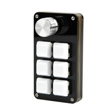 6 Key 1 Knob Gaming Keypad Customizable Programmable Copy Pastes Small Keyboard