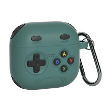 Full Shell Earbud Charging Case Cover for Earphone Daily Use Bag Pine green