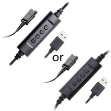 Headset Quick Disconnect QD Cable to USB Plugs Adapter for Call Center Office