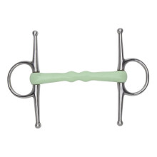 (4.5in, Pale Green) Equikind Mullen Mouth Horse Full Cheek Snaffle Bit