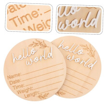 6PCS Bulletin Board Pendant Commemorative Plaque Wooden Name Announcements Announcement Board Announcement Round Wood