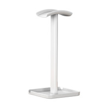 Headphone Holder with Tray Base for Home Office and Gaming Desk Storage Rack White