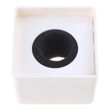 Microphone Logos Flag Station Square Shaped Interview KTV Mic Station Cube White
