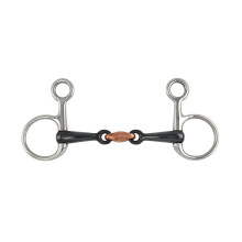 (6in, Silver/Black) Shires Sweet Iron Horse Hanging Cheek Snaffle Bit