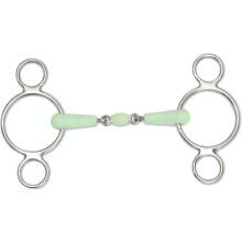 (5in, Pale Green) Shires Equikind Peanut Horse 2 Ring Gag Bit