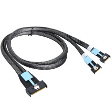 Server Cable 50cm PCIE Gen5 Splitter Cable with Two Straight Port Adapter Cord