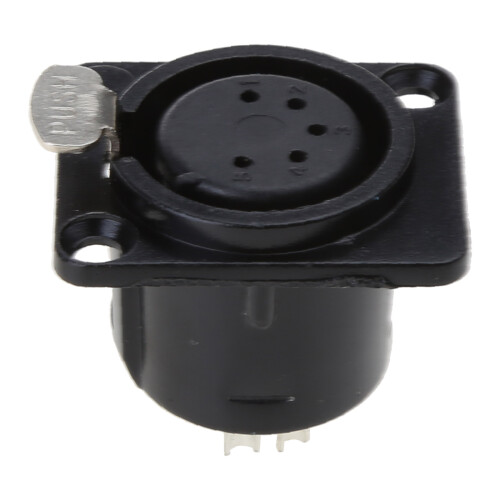 XLR Connector 5pins XLR Female Socket Panel Mount Type for 5-pole XLR Connectors