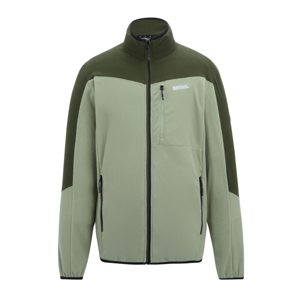 Regatta (L, Light Sage/Dark Khaki) Mens Freesdale Fleece Jacket