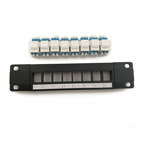 8 Port LC Wallmount Patch Panel 10G Support 1U Network Patch Panel UTP 19-Inch