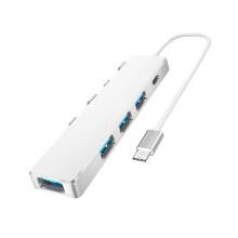 4-In-1 Hub USB3.0 2.0 Type-C 5Gbps Portable Hub Docking Station Silver typec interface