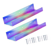 Speaker Wall Shelf 2 Pack Wall Mount with Front Guard for Daily Item Display Colorful