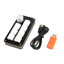7 Key 1 Knob Gaming Keypad Customizable Programmable Copy Pastes Small Keyboard